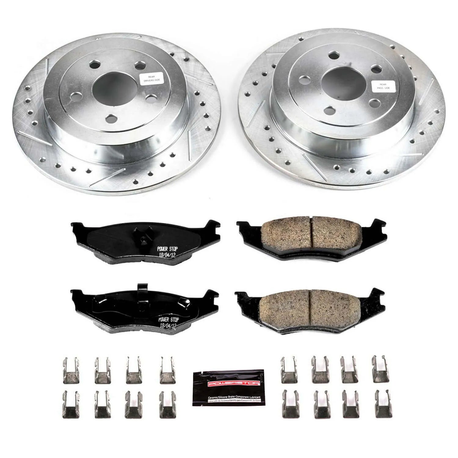 Power Stop K1692 - Z23 Evolution Sport Performance 1-Click Brake Kit With Hardware (Front)