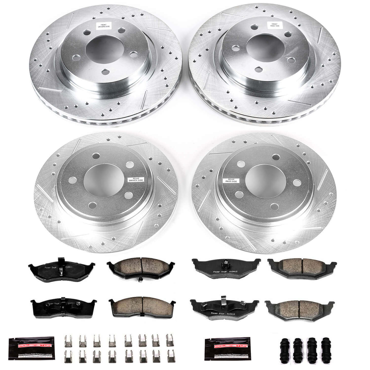 Power Stop K1693 - Z23 Evolution Sport Performance 1-Click Brake Kit (Front And Rear)