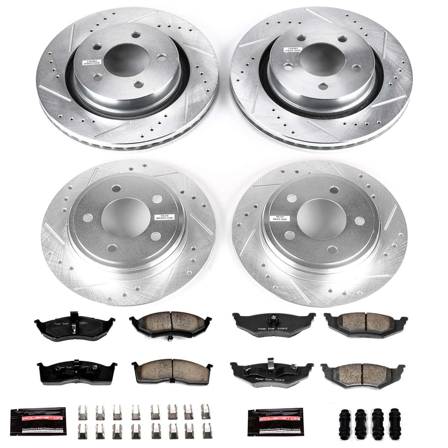 Power Stop K1701 - Z23 Evolution Sport Performance 1-Click Brake Kit (Front And Rear)