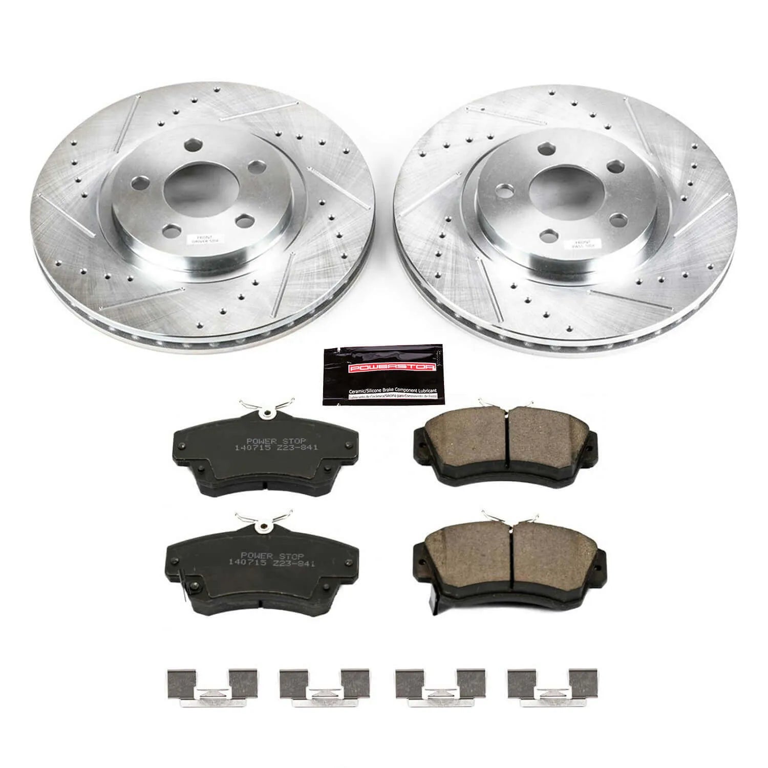 Power Stop K1704 - Z23 Evolution Sport Performance 1-Click Brake Kit With Hardware (Front)