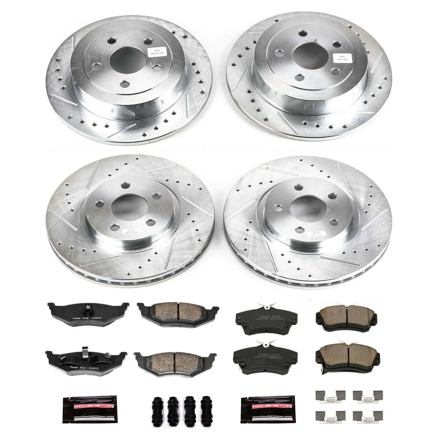 Power Stop K1705 - Z23 Evolution Sport Performance 1-Click Brake Kit (Front And Rear)