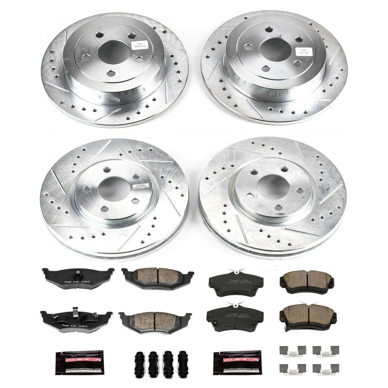 Power Stop K1707 - Z23 Evolution Sport Performance 1-Click Brake Kit (Front And Rear)