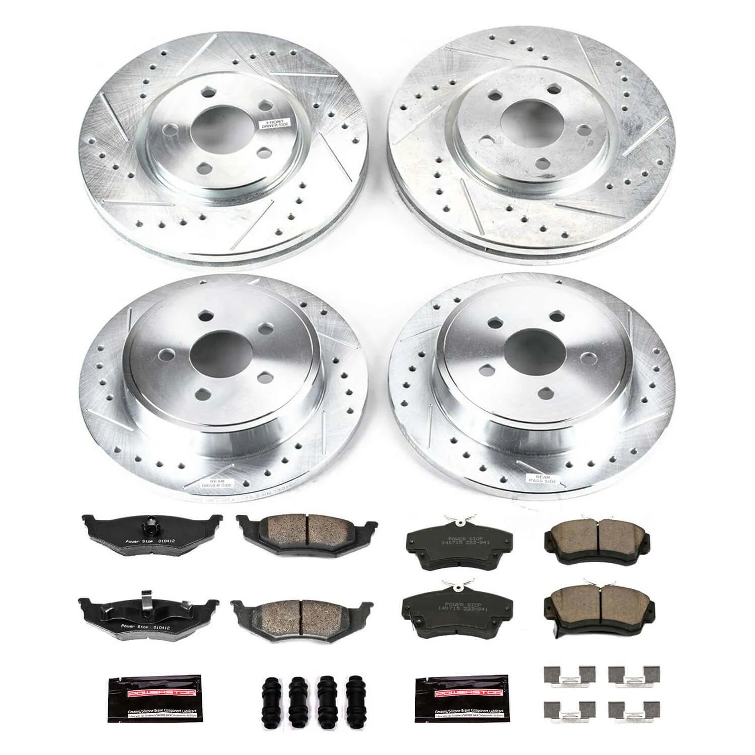 Power Stop K1708 - Z23 Evolution Sport Performance 1-Click Brake Kit (Front And Rear)