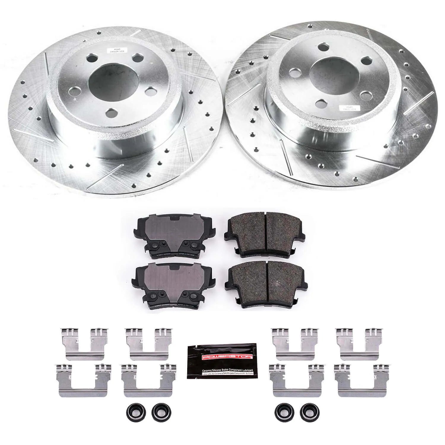 Power Stop K1719 - Z23 Evolution Sport Performance 1-Click Brake Kit With Hardware (Rear)