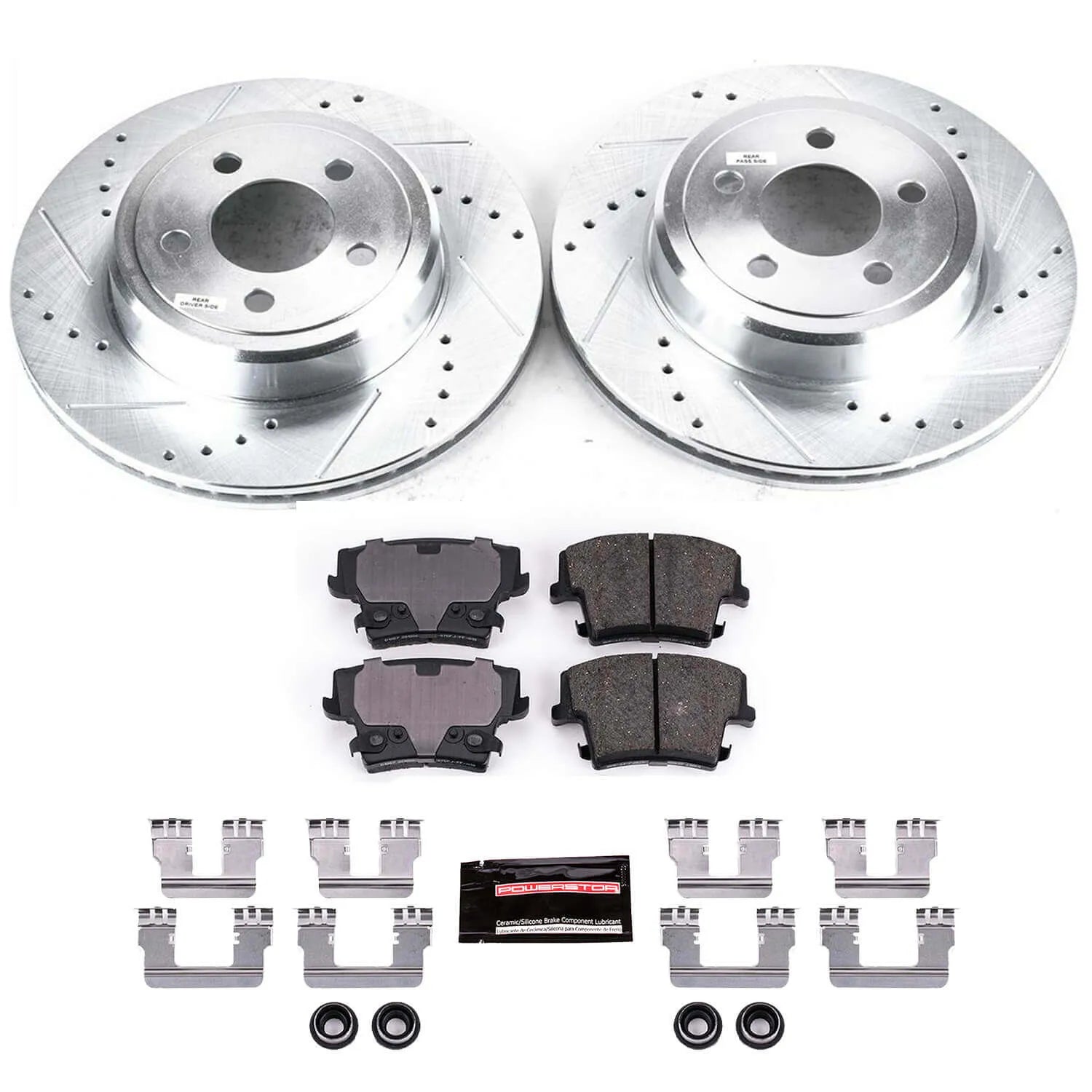 Power Stop K1720 - Z23 Evolution Sport Performance 1-Click Brake Kit With Hardware (Rear)