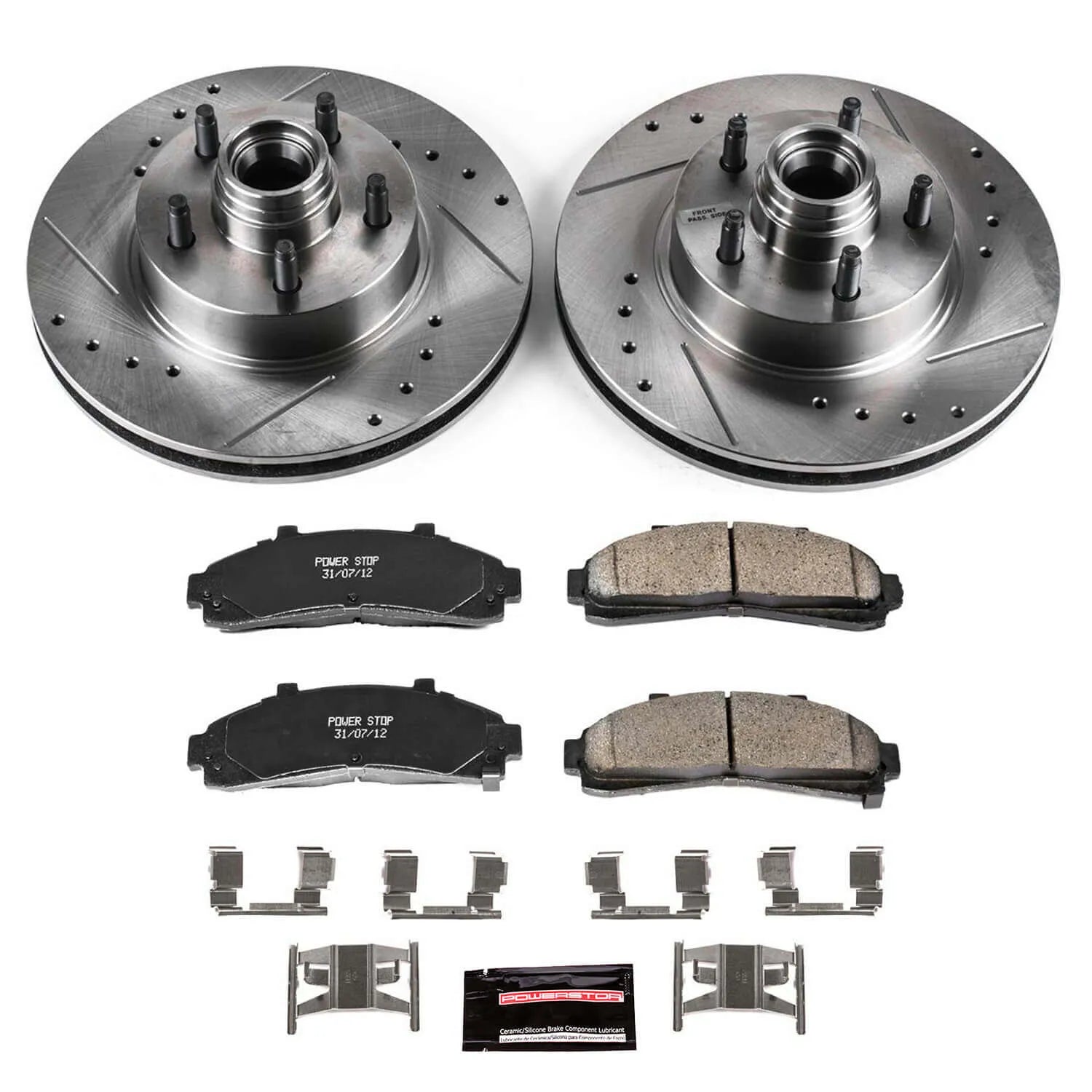 Power Stop K1854 - Z23 Evolution Sport Performance 1-Click Brake Kit With Hardware (Front)