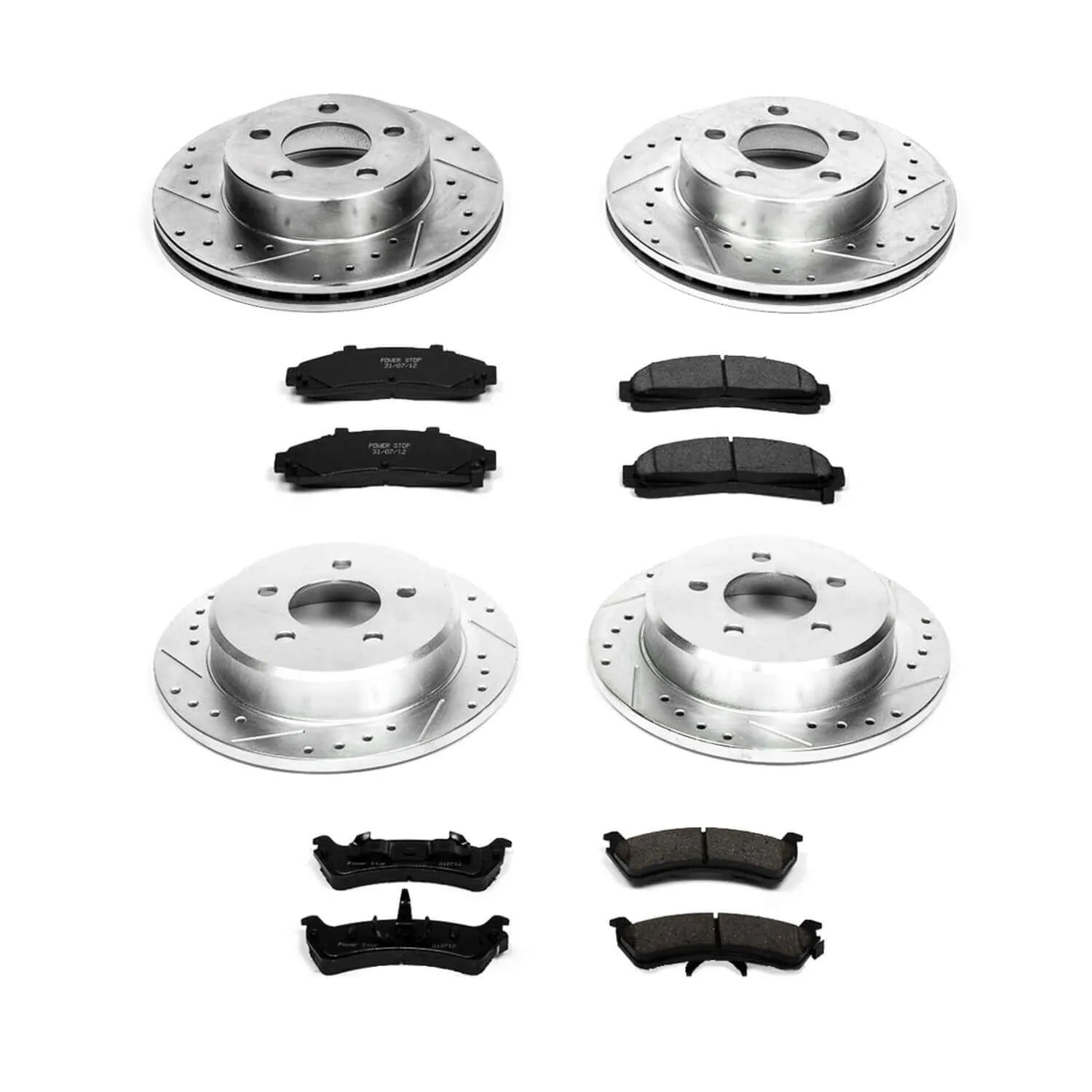 Power Stop K1861 - Z23 Evolution Sport Performance 1-Click Brake Kit With Hardware (Front And Rear)