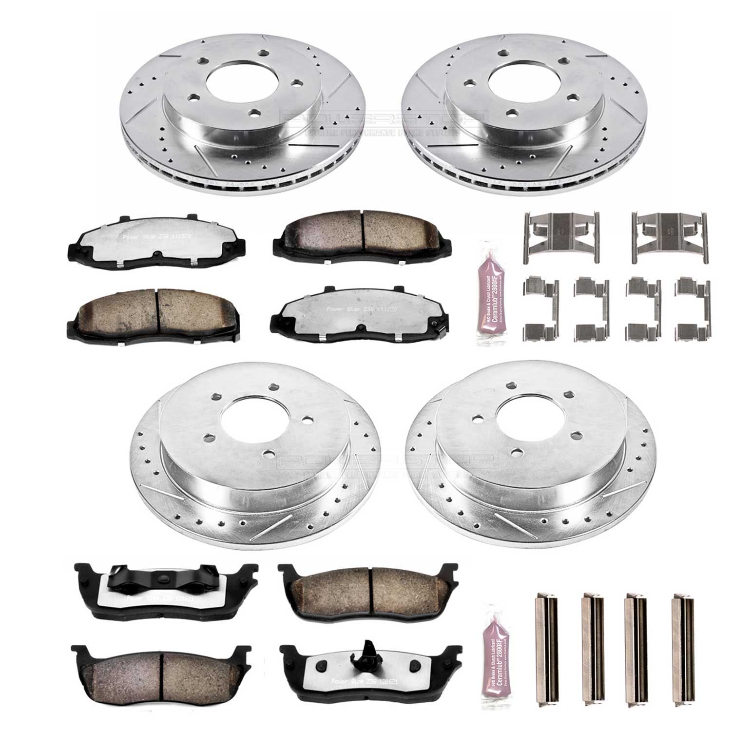 Power Stop K1867-36 Z36 Severe-Duty Truck And Tow 1-Click Brake Kit (Front And Rear) for 1999-2000 Ford F-150 product image
