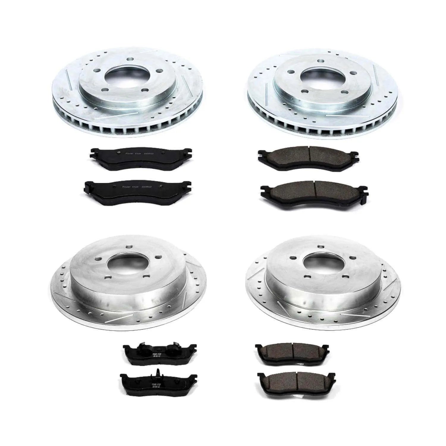 Power Stop K1870 - Z23 Evolution Sport Performance 1-Click Brake Kit With Hardware (Front And Rear)