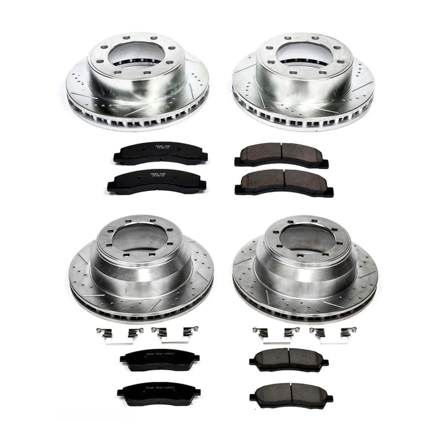 Power Stop K1907 - Z23 Evolution Sport Performance 1-Click Brake Kit With Hardware (Front And Rear)