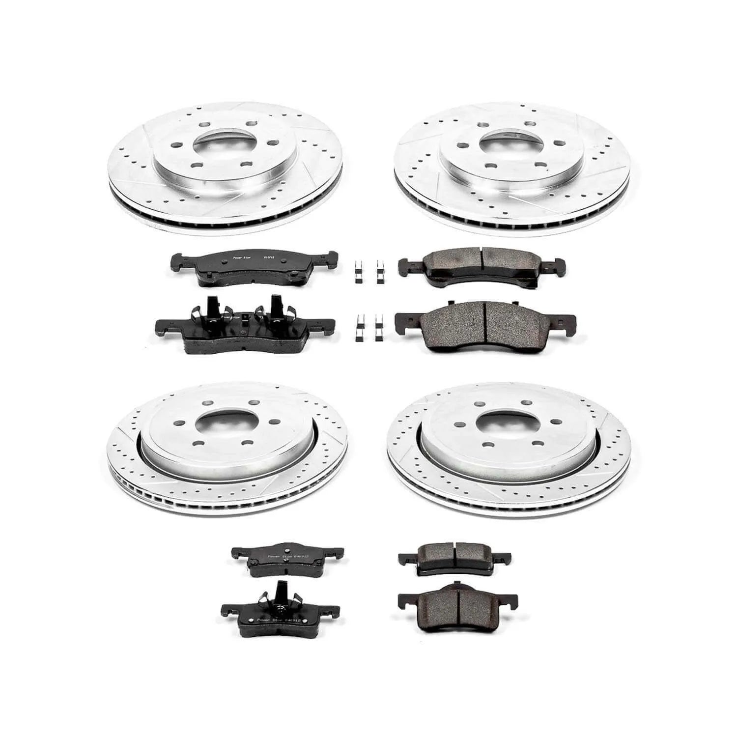 Power Stop K1934 - Z23 Evolution Sport Performance 1-Click Brake Kit With Hardware (Front And Rear)