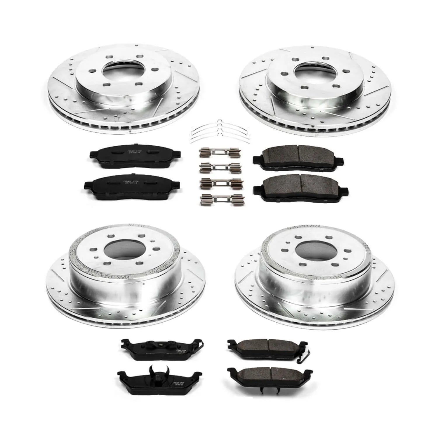 Power Stop K1944 - Z23 Evolution Sport Performance 1-Click Brake Kit With Hardware (Front And Rear)