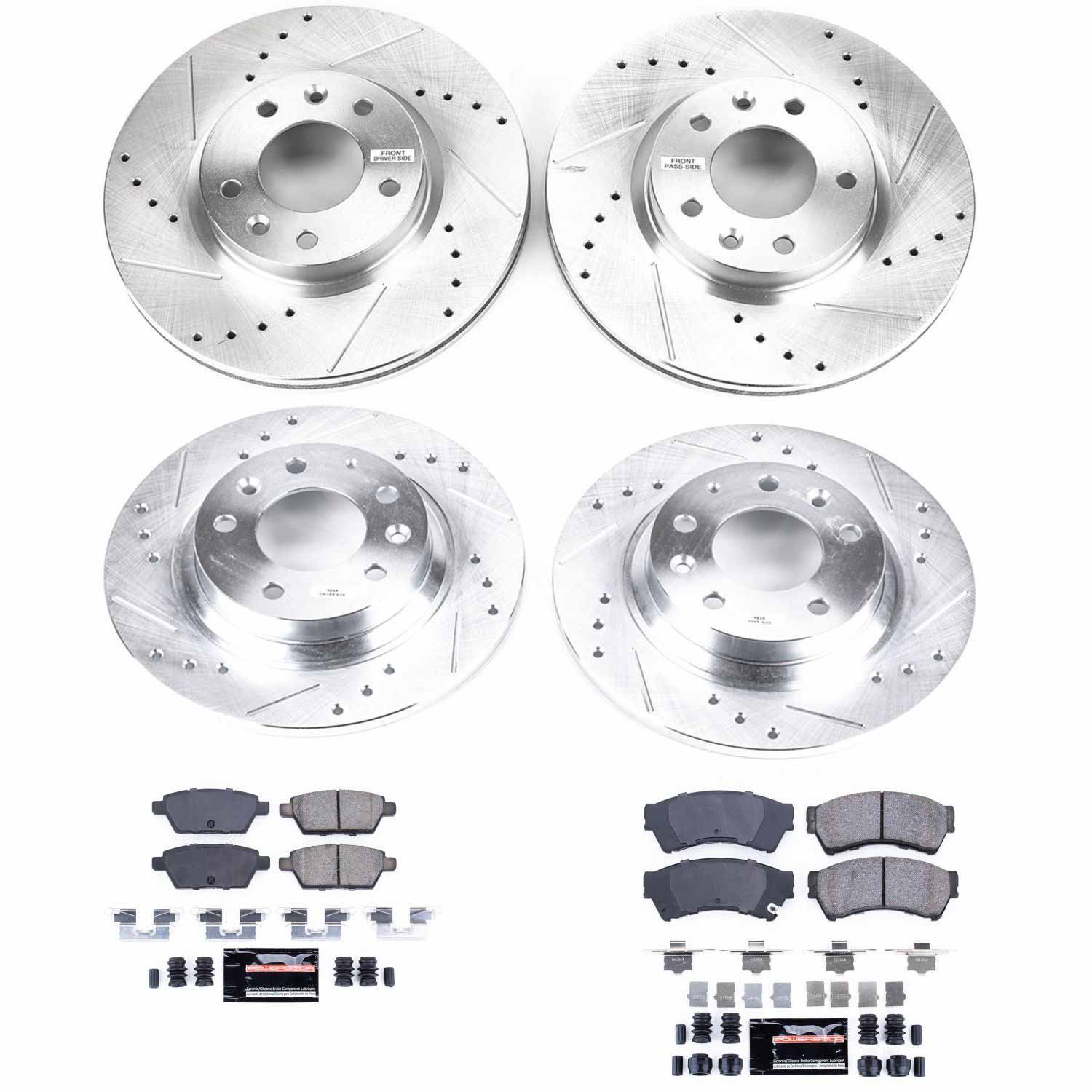 Power Stop K200 - Z23 Evolution Sport Performance 1-Click Brake Kit With Hardware (Front And Rear)