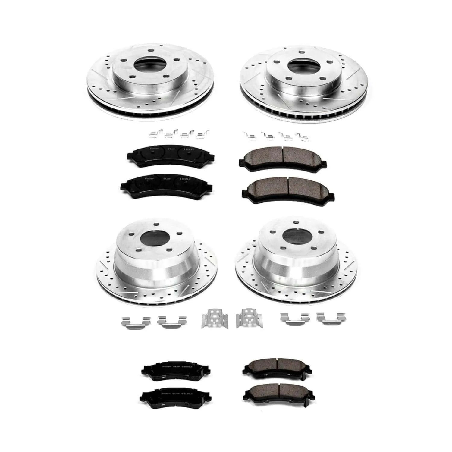 Power Stop K2005 - Z23 Evolution Sport Performance 1-Click Brake Kit With Hardware (Front And Rear)