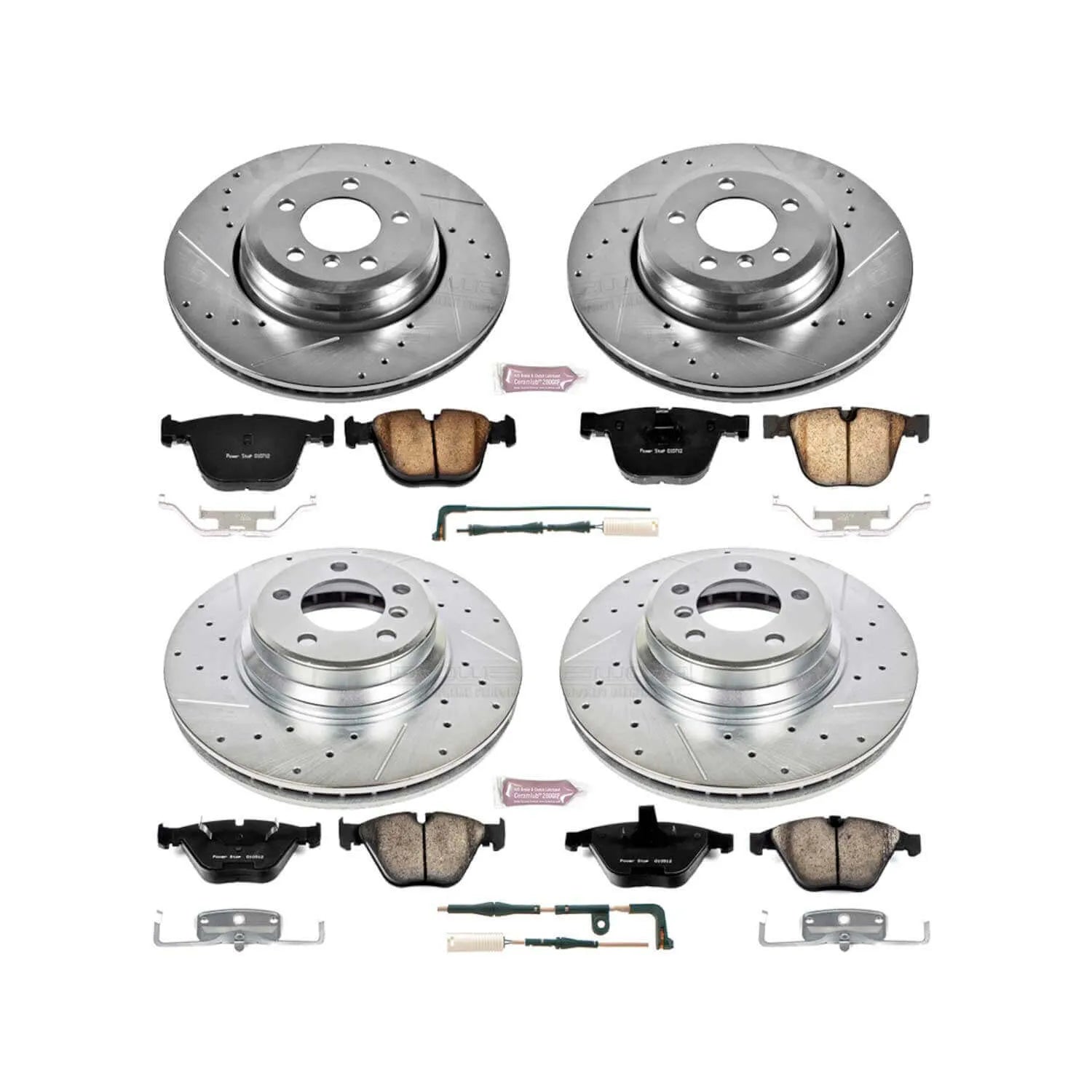 Power Stop K2056 - Z23 Evolution Sport Performance 1-Click Brake Kit With Hardware (Front And Rear)