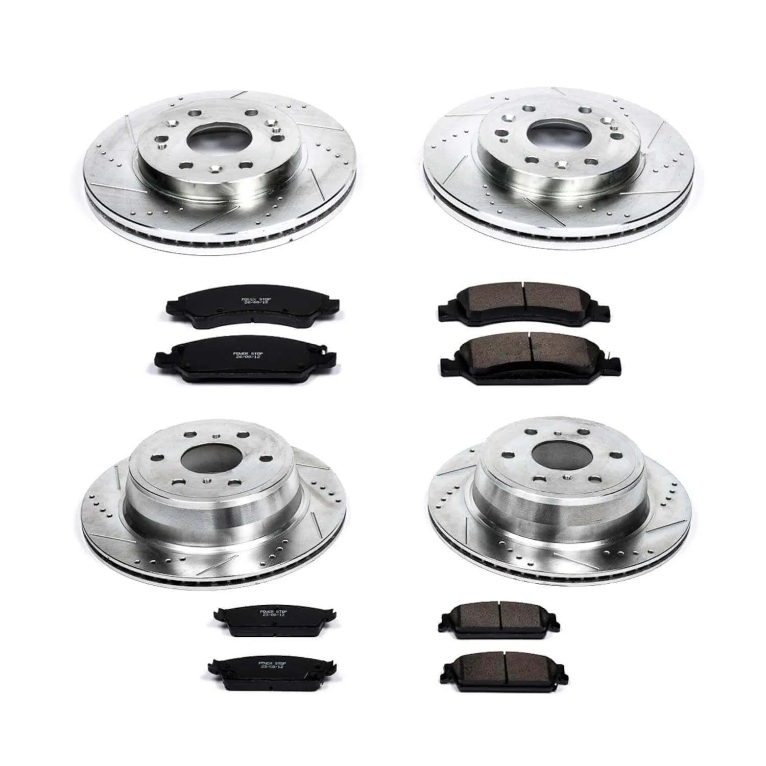 Power Stop K2070 - Z23 Evolution Sport Performance 1-Click Brake Kit With Hardware (Front And Rear)