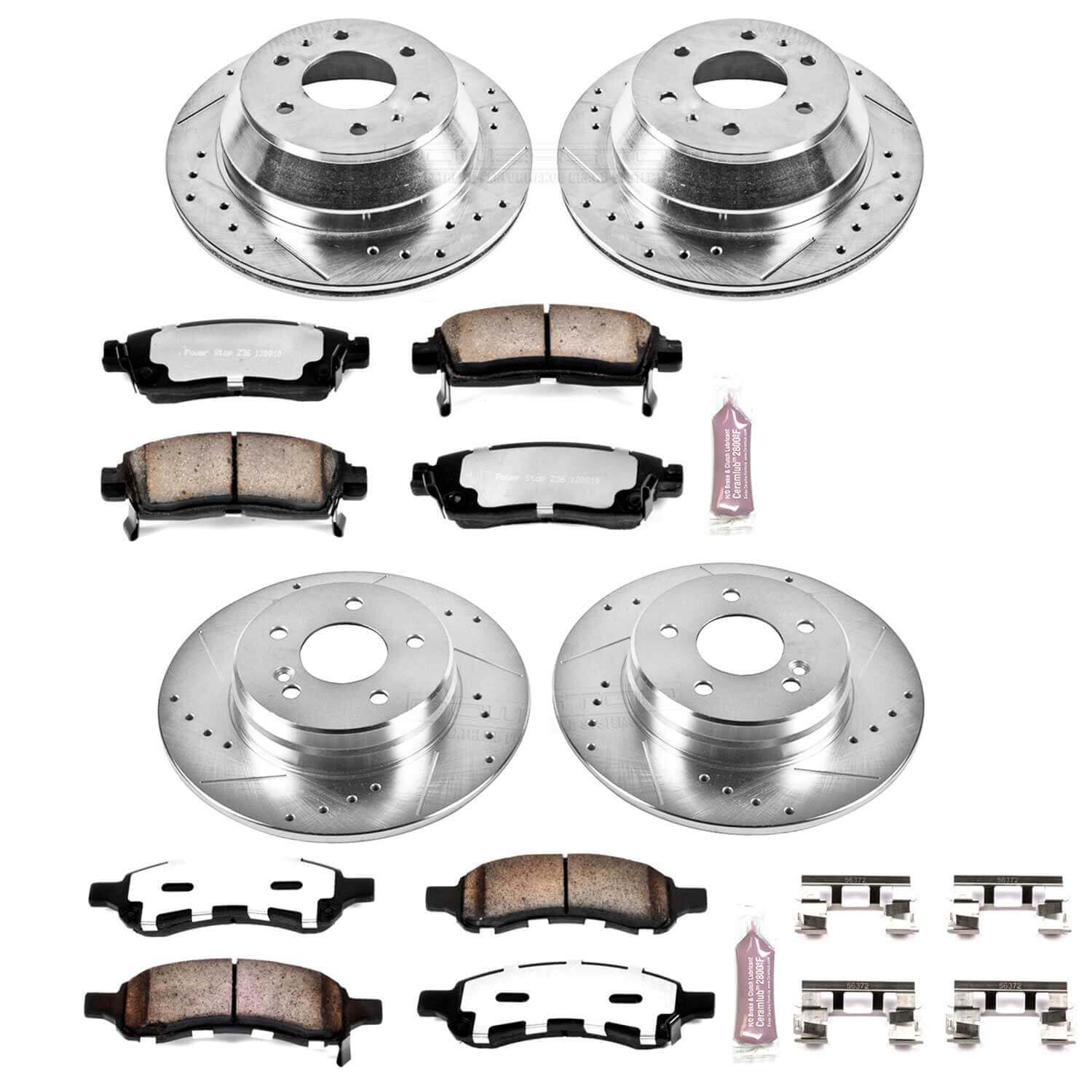 Power Stop K2085-36 - Z36 Severe-Duty Truck And Tow 1-Click Brake Kit (Front And Rear) vehicle fitment brake part
