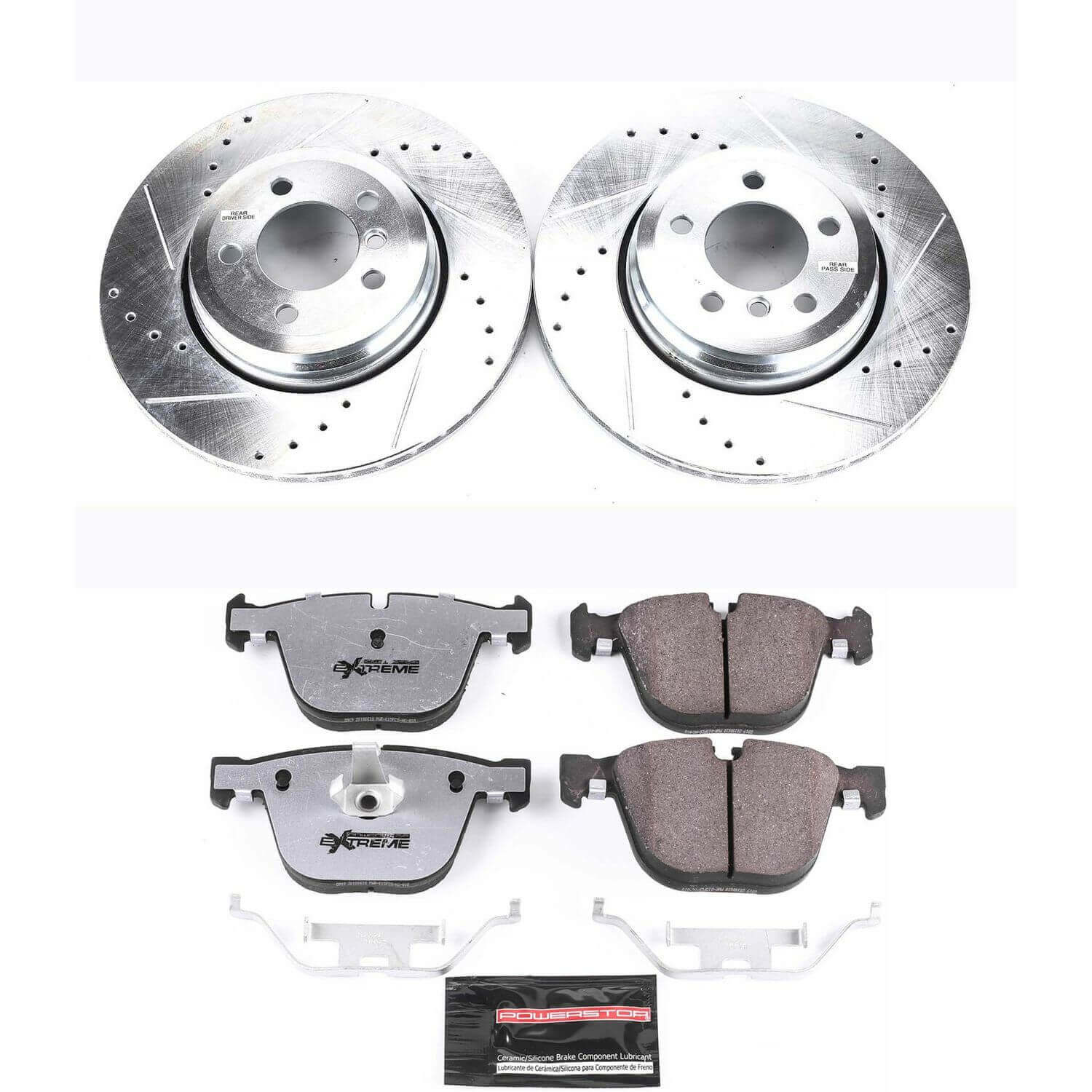 Power Stop K2086-26 Z26 Street Warrior 1-Click Rear Brake Kit for 2002-2005 BMW 745I product image