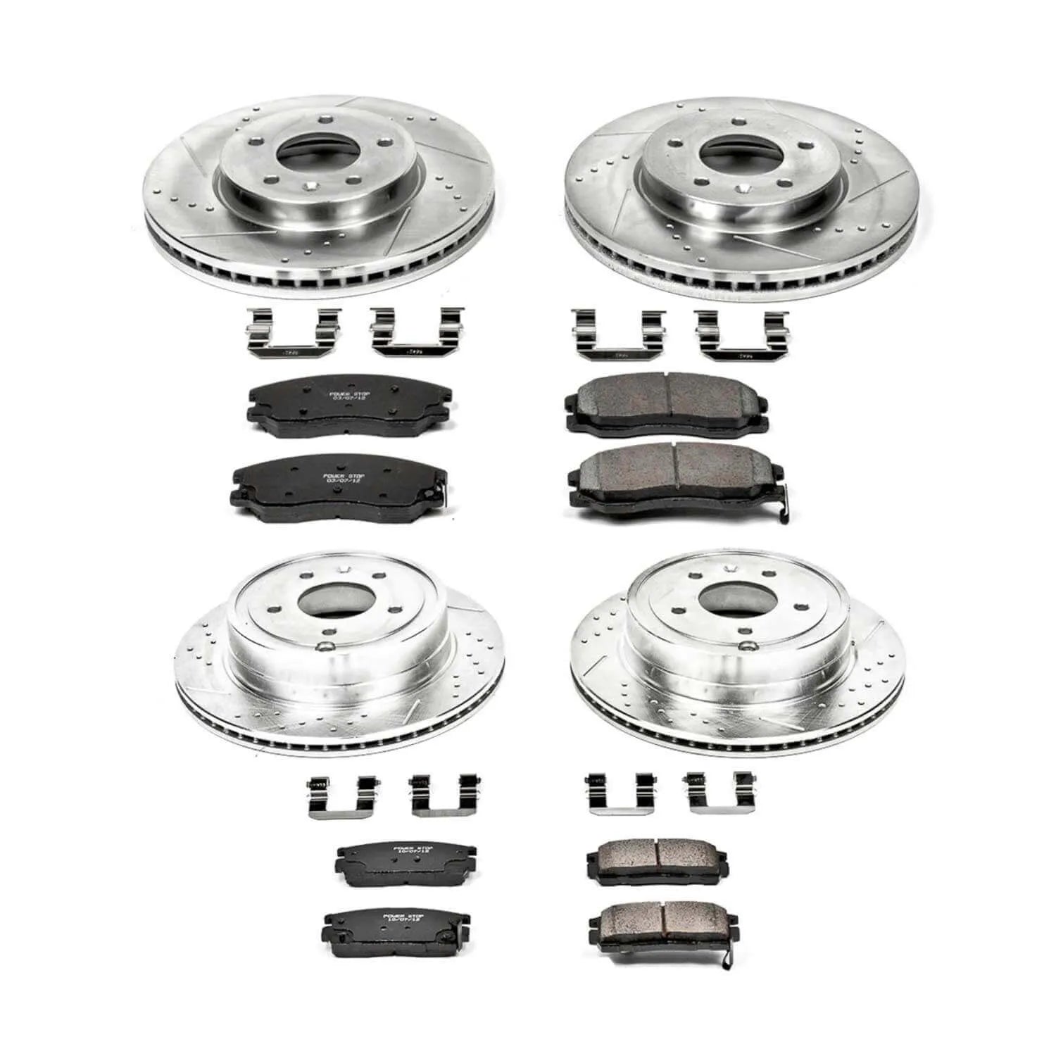 Power Stop K2091 - Z23 Evolution Sport Performance 1-Click Brake Kit With Hardware (Front And Rear)