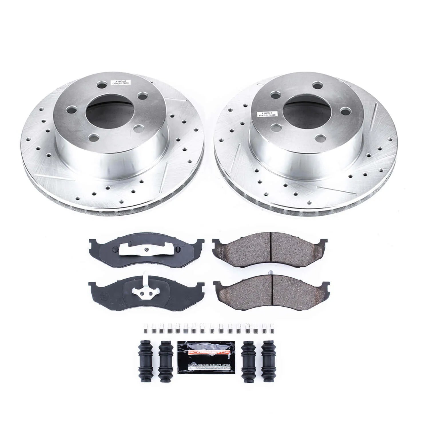 Power Stop K2119 - Z23 Evolution Sport Performance 1-Click Brake Kit With Hardware - With 3-1/4 in. Tall Composite (Front)