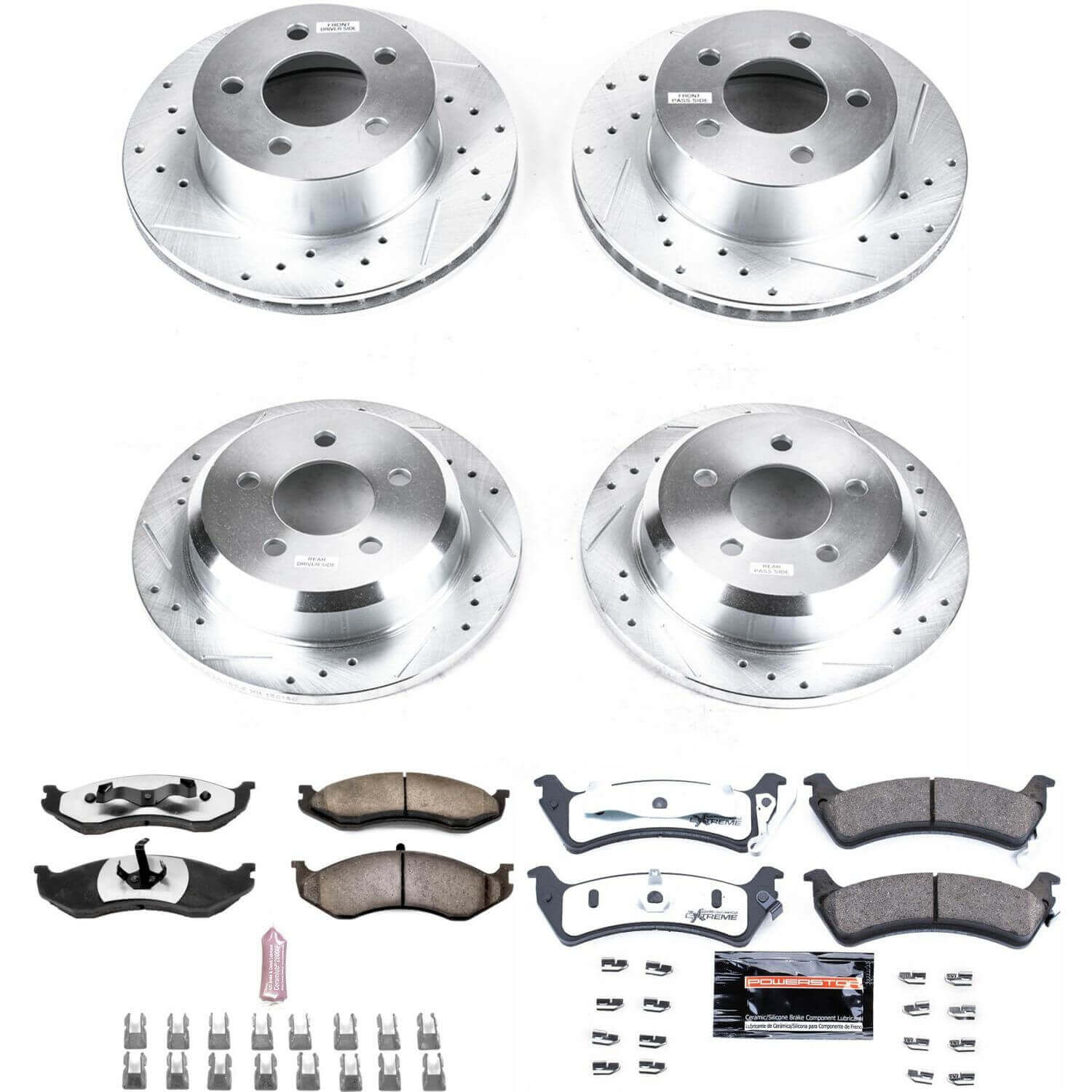 Power Stop K2121-36 Z36 Severe-Duty Truck And Tow 1-Click Front And Rear Brake Kit for 1993-1998 Jeep Grand Cherokee product image