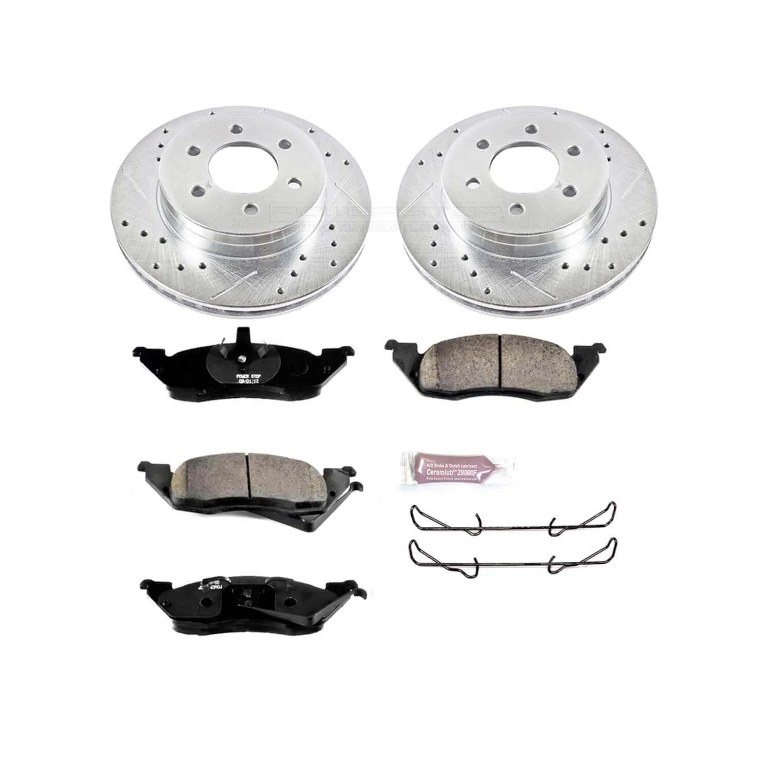 Power Stop K2137 - Z23 Evolution Sport Performance 1-Click Brake Kit With Hardware (Front)