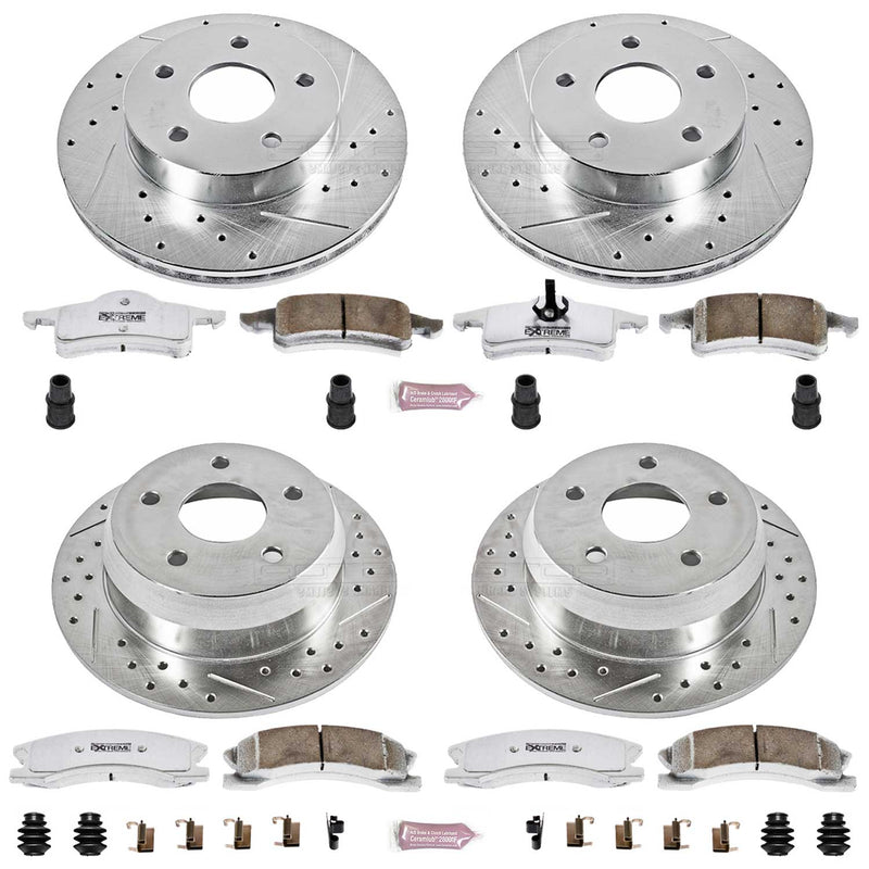 Power Stop K2148-26 Z26 Extreme Street Warrior 1-Click Brake Kit (Front And Rear) for 1999-2002 Jeep Grand Cherokee product image