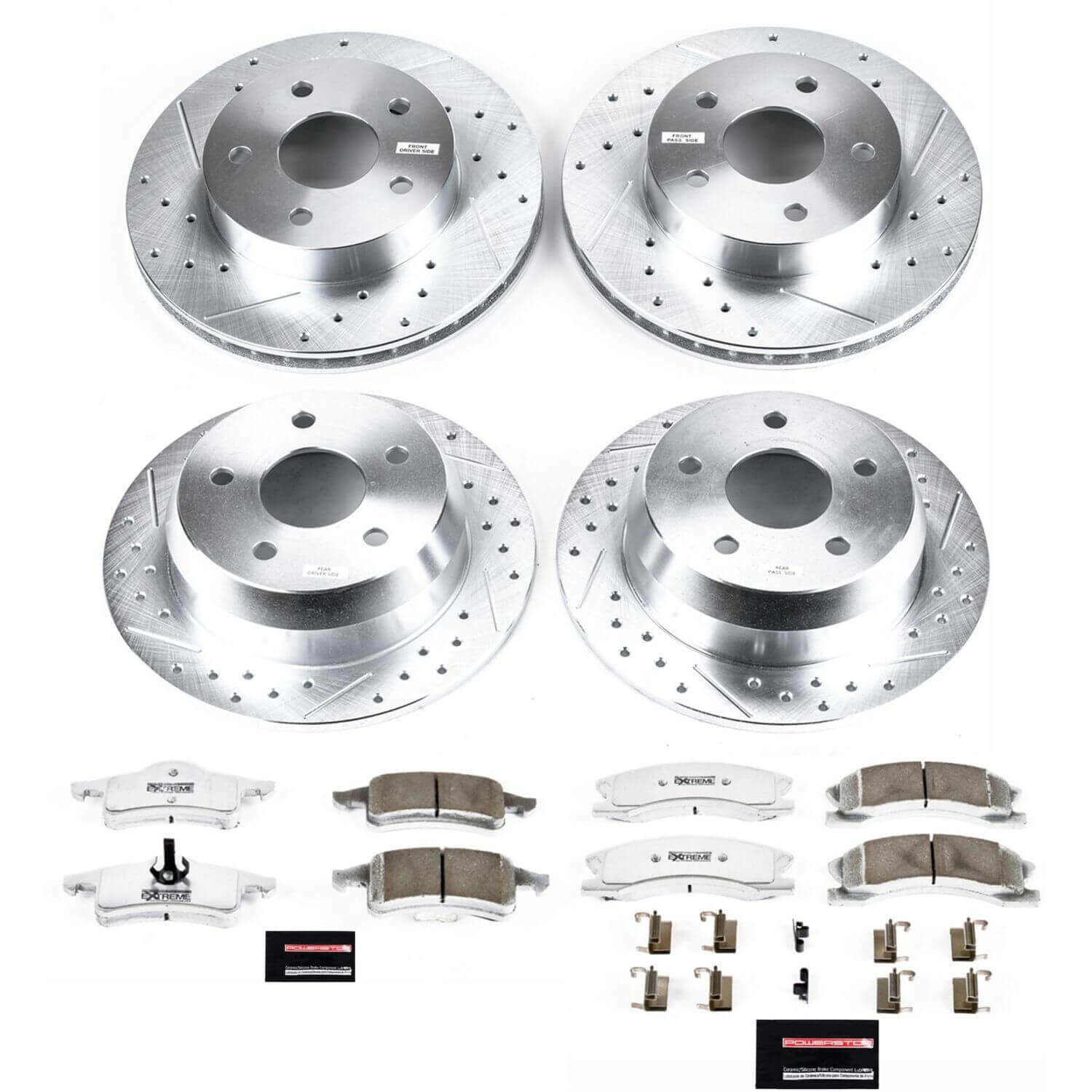 Power Stop K2150-26 Z26 Extreme Street Warrior 1-Click Brake Kit (Front And Rear) for 1999-2004 Jeep Grand Cherokee product image
