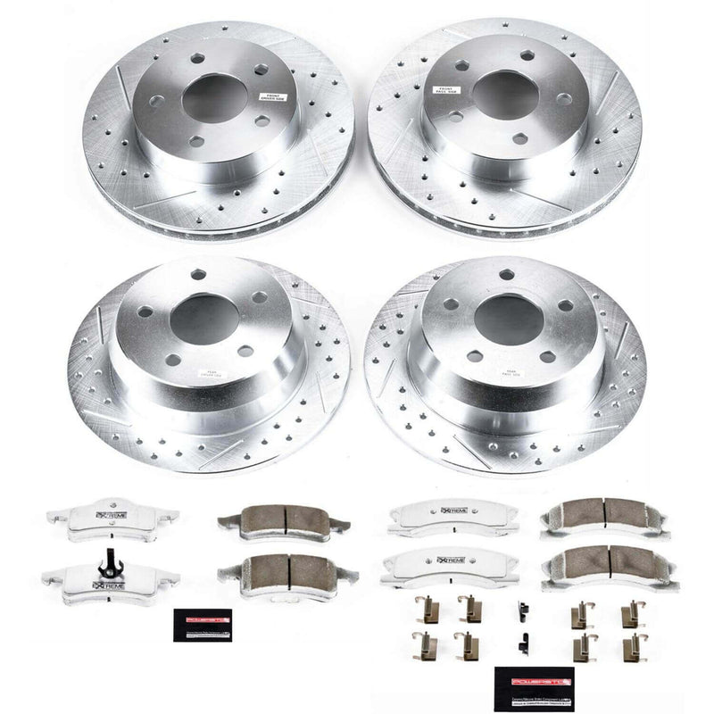 Power Stop K2150-26 Z26 Extreme Street Warrior 1-Click Brake Kit (Front And Rear) for 1999-2004 Jeep Grand Cherokee product image
