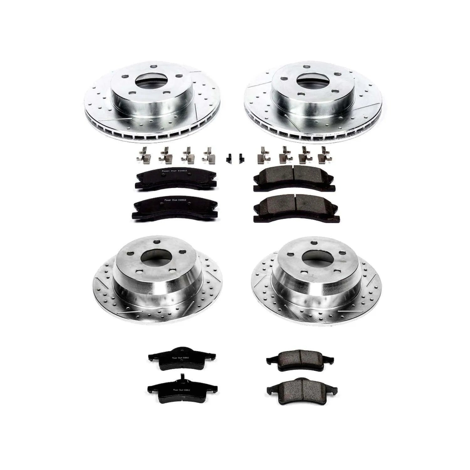 Power Stop K2150 - Z23 Evolution Sport Performance 1-Click Brake Kit With Hardware (Front And Rear)