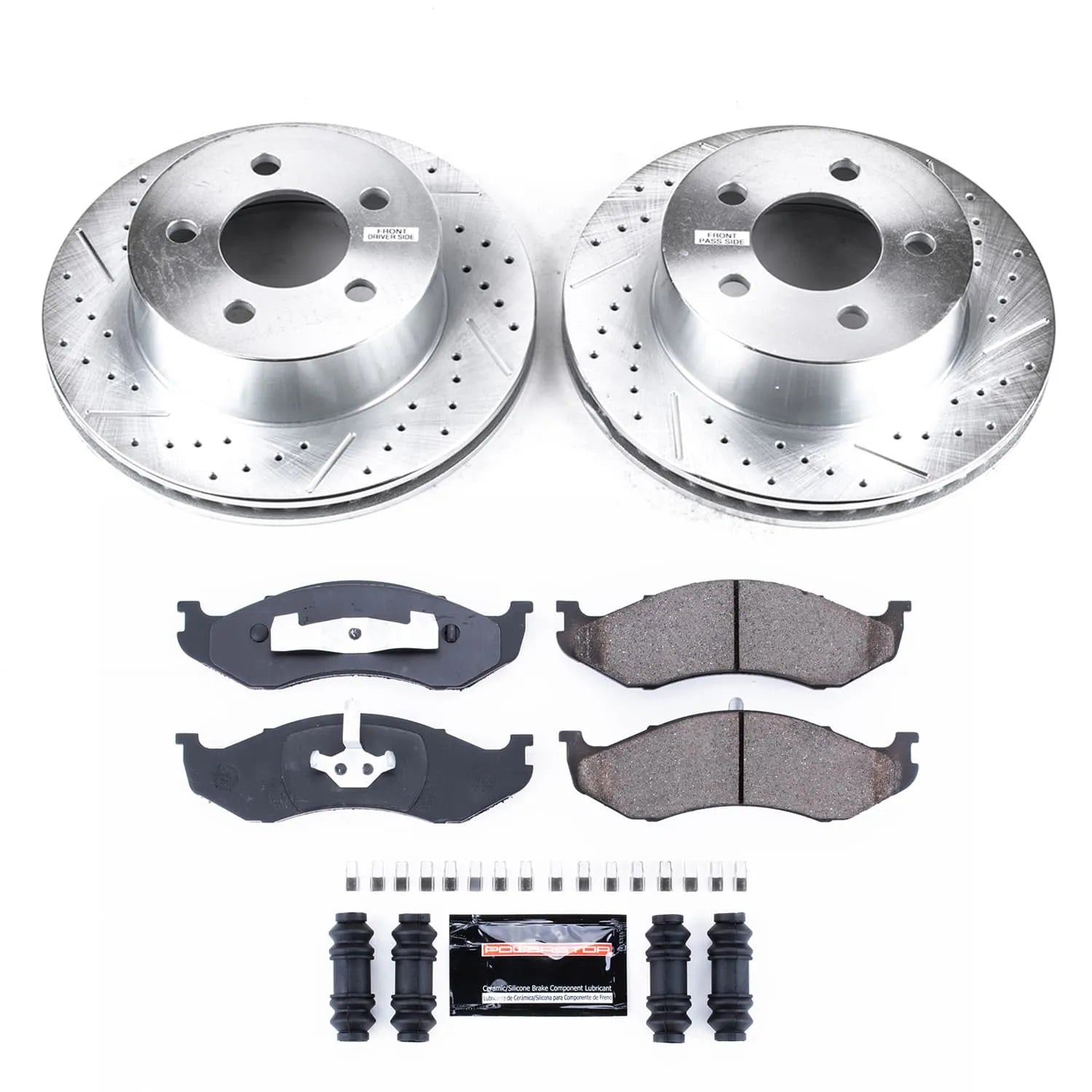 Power Stop K2154 - Z23 Evolution Sport Performance 1-Click Brake Kit With Hardware (Front And Rear)