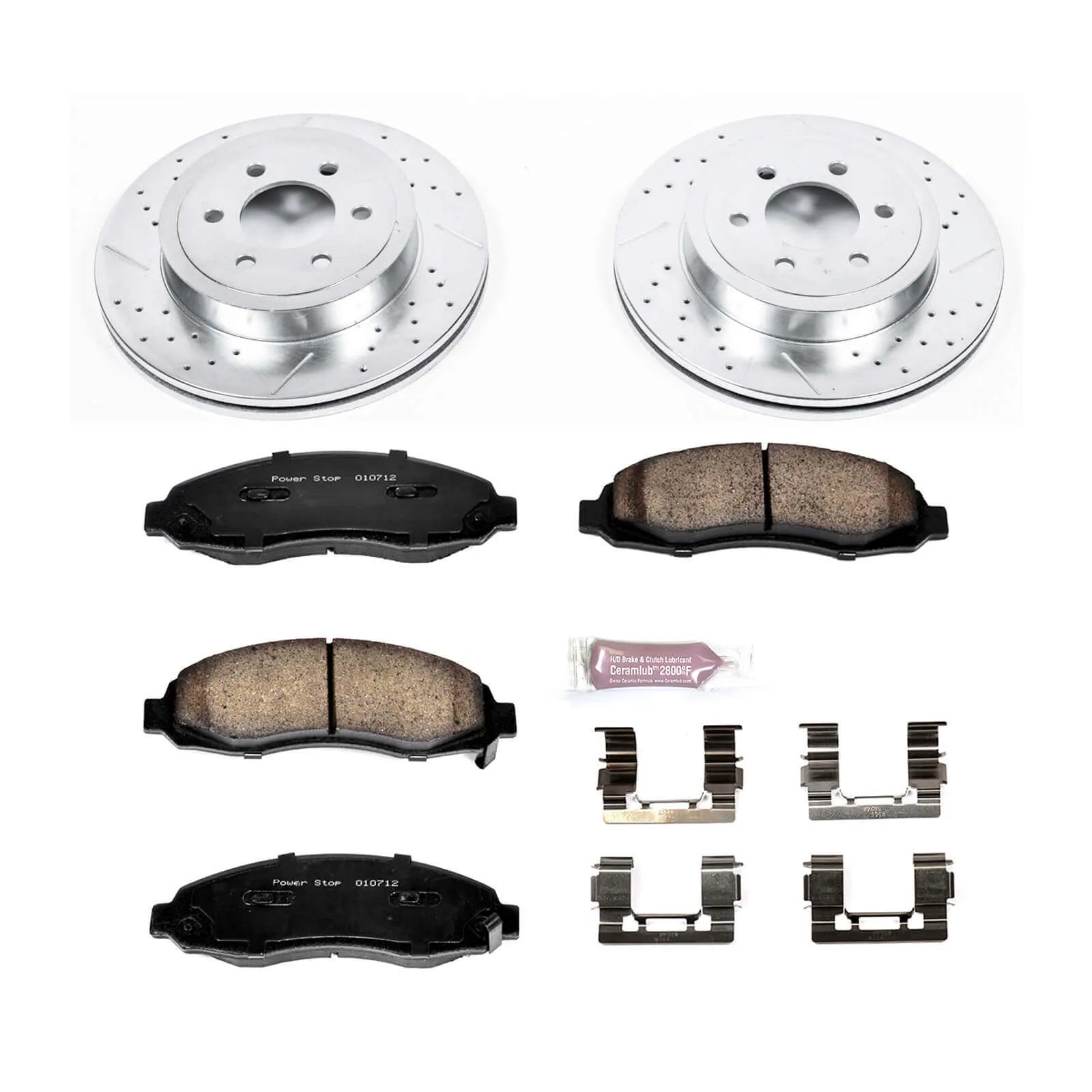 Power Stop K2187 - Z23 Evolution Sport Performance 1-Click Brake Kit With Hardware (Front)