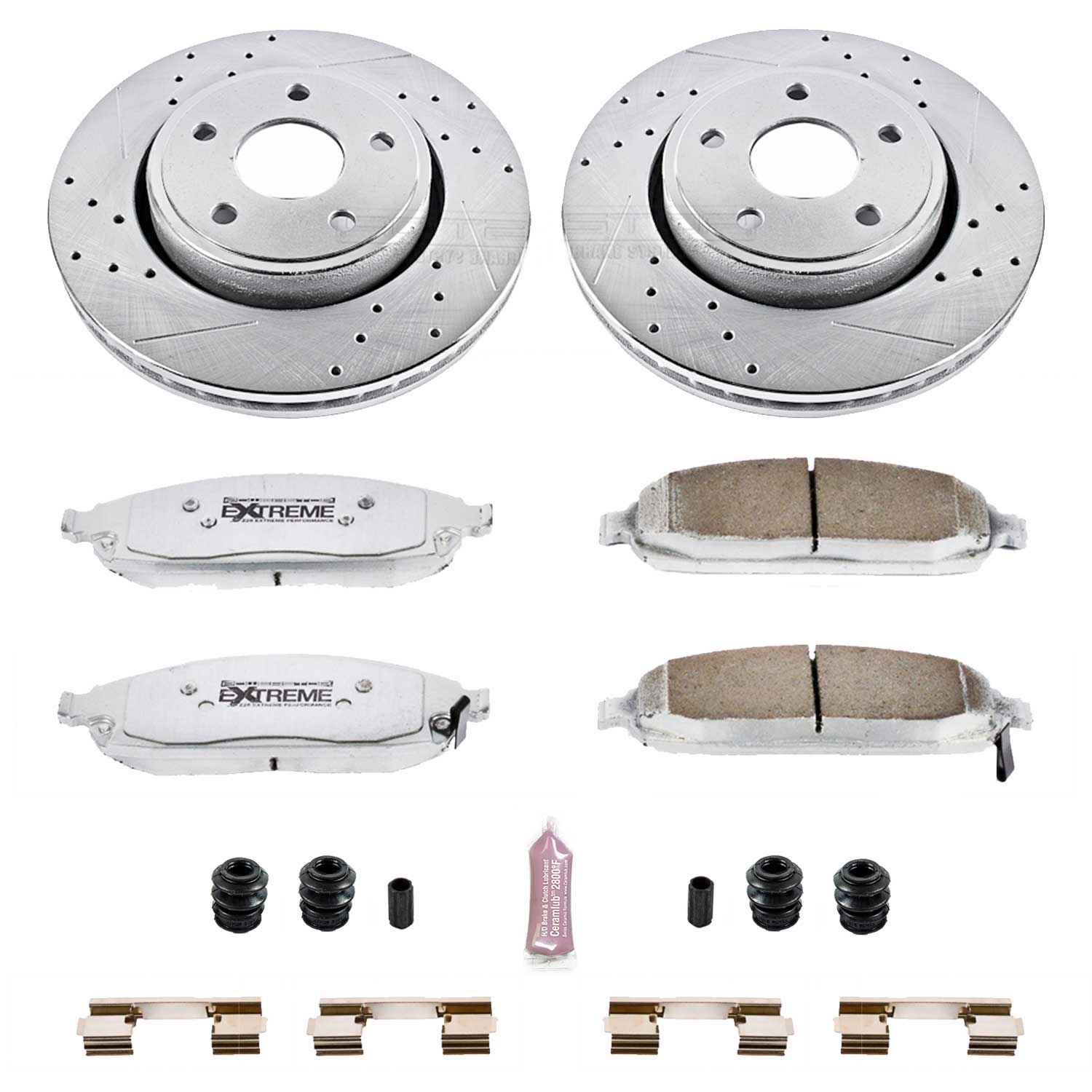 Power Stop K2219-26 Z26 Extreme Street Warrior 1-Click Brake Kit (Front) for 2005-2010 Jeep Commander product image