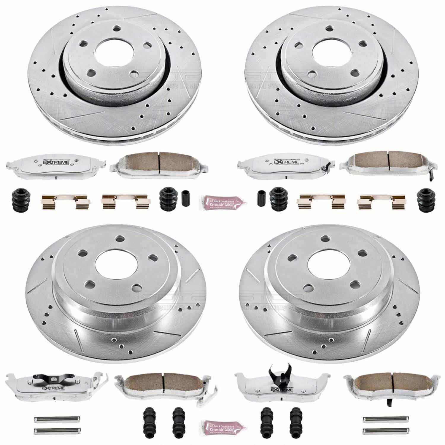 Power Stop K2220-26 Z26 Extreme Street Warrior 1-Click Brake Kit (Front And Rear) for 2005-2010 Jeep Commander product image