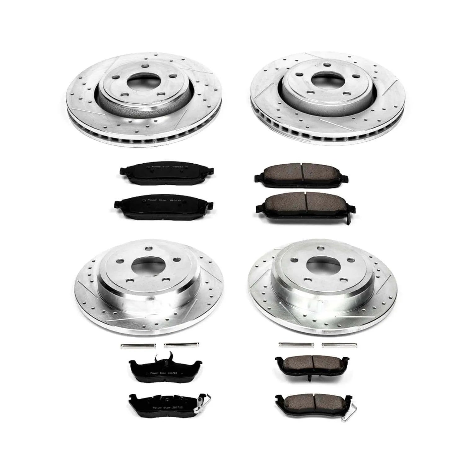 Power Stop K2220 - Z23 Evolution Sport Performance 1-Click Brake Kit With Hardware (Front And Rear)