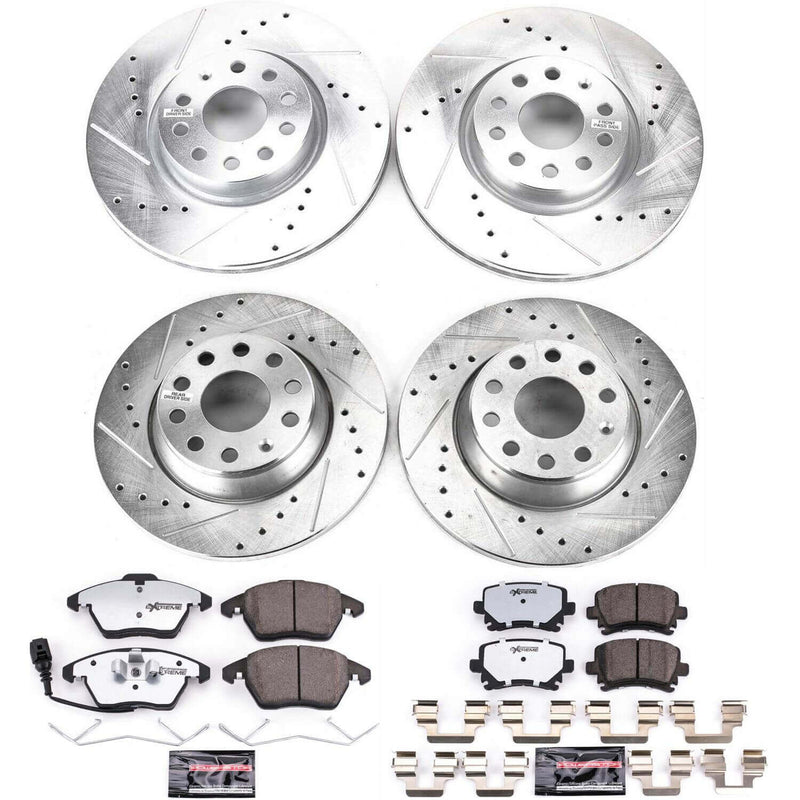 Power Stop K2260-26 Z26 Street Warrior 1-Click Front And Rear Brake Kit for 2006-2010 Audi A3 product image