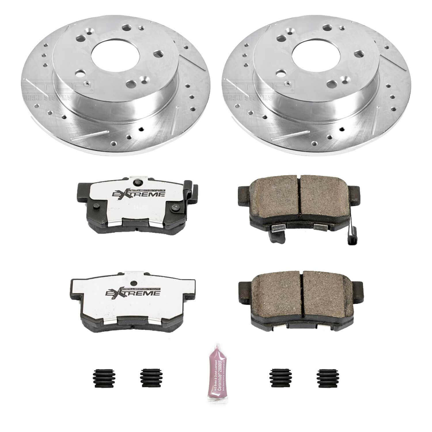 Power Stop K2270-26 Z26 Extreme Street Warrior 1-Click Brake Kit (Rear) for 1997-2006 Acura Integra Type product image