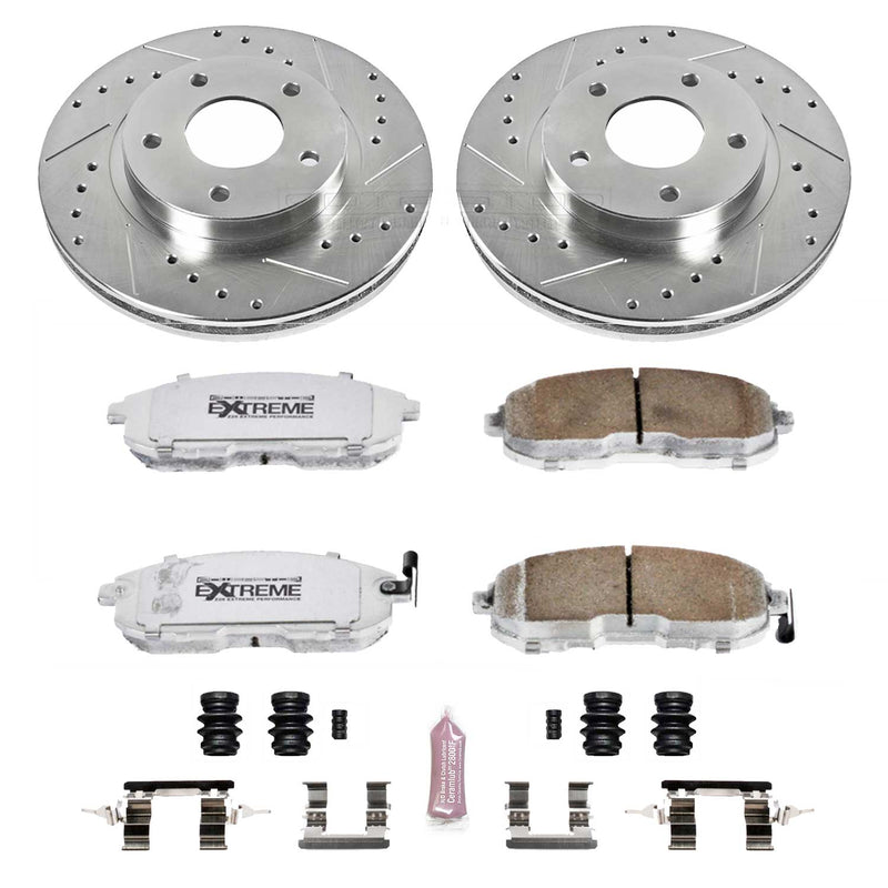 Power Stop K2280-26 Z26 Extreme Street Warrior 1-Click Brake Kit (Front) for 2000-2001 INFINITI I30 product image