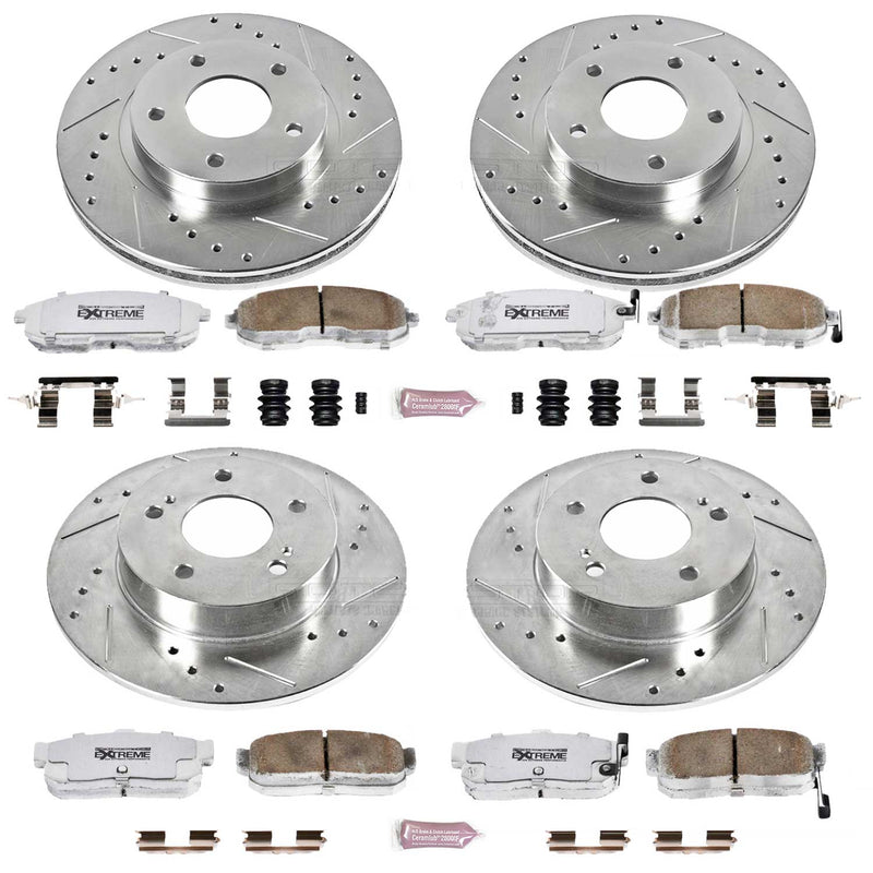 Power Stop K2281-26 Z26 Extreme Street Warrior 1-Click Brake Kit (Front And Rear) for 2000-2001 INFINITI I30 product image
