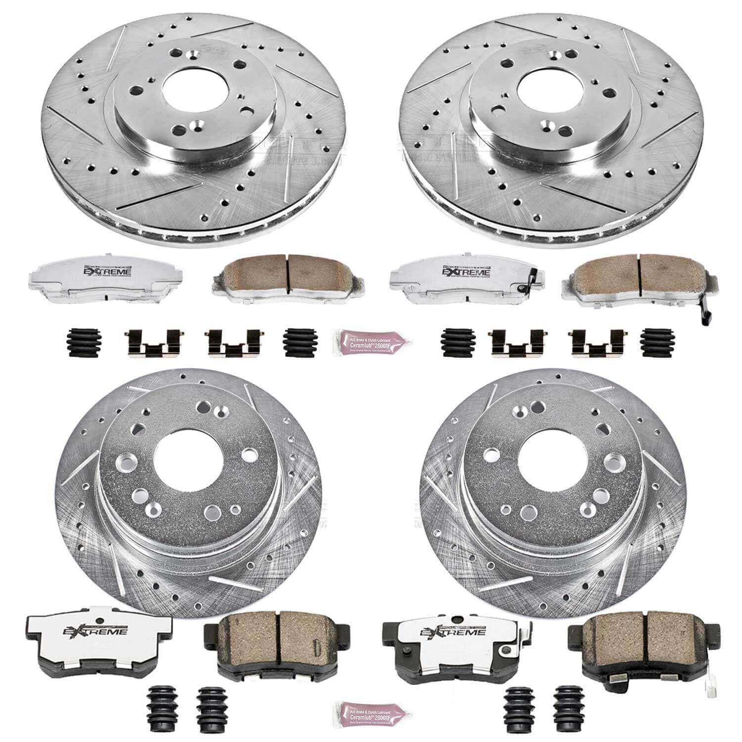 Power Stop K2296-26 Z26 Extreme Street Warrior 1-Click Brake Kit (Front And Rear) for 2001-2003 Acura Cl product image