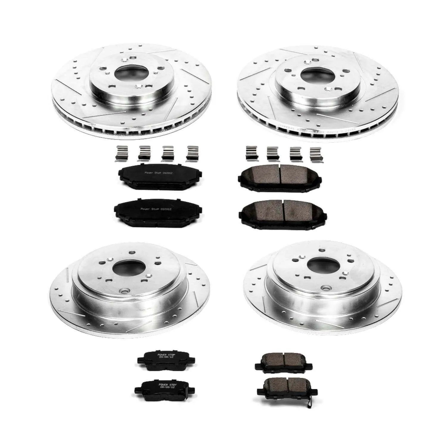 Power Stop K2300 - Z23 Evolution Sport Performance 1-Click Brake Kit With Hardware (Front And Rear)