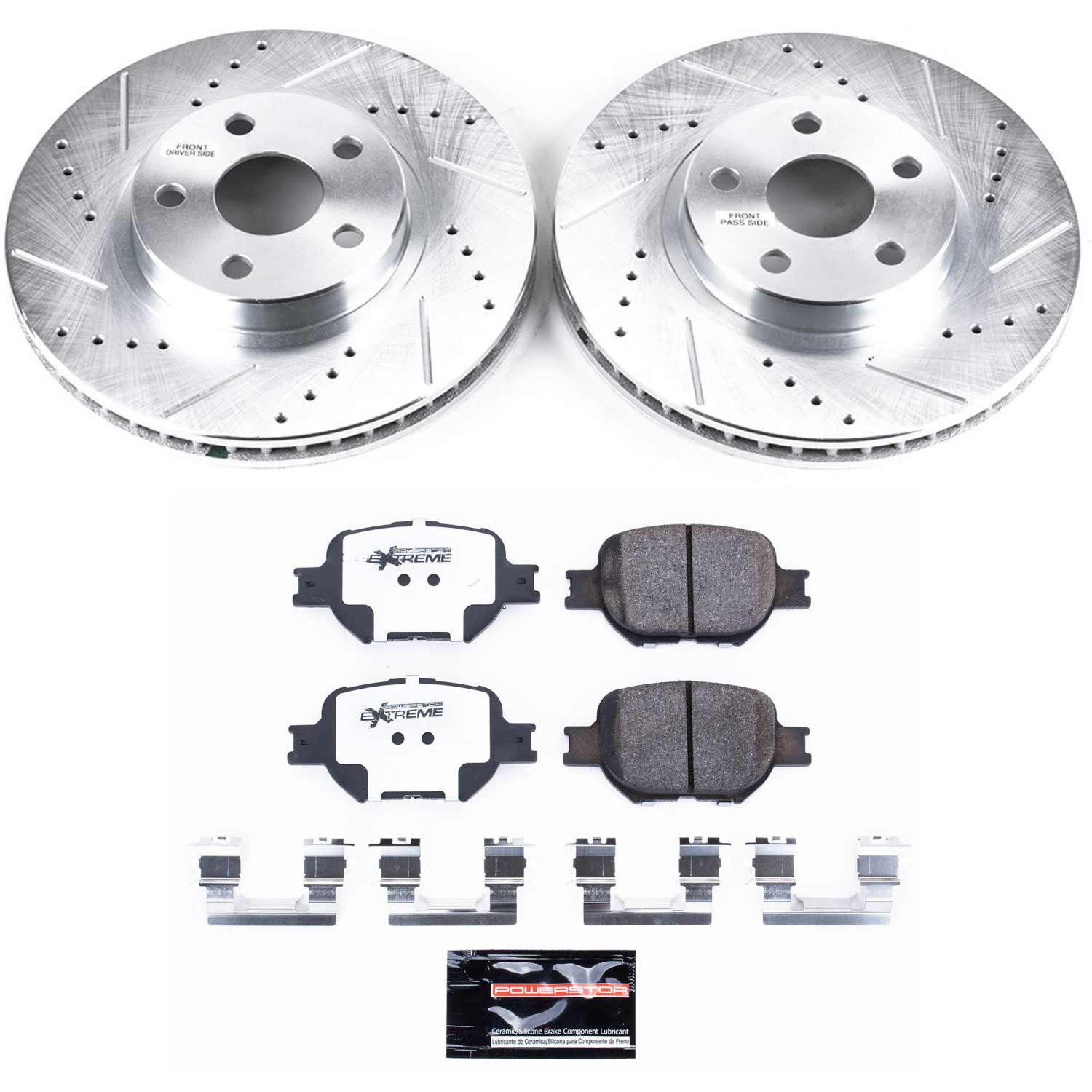 Power Stop K2313-26 Z26 Extreme Street Warrior 1-Click Brake Kit (Front) for 2000-2010 Scion Tc product image