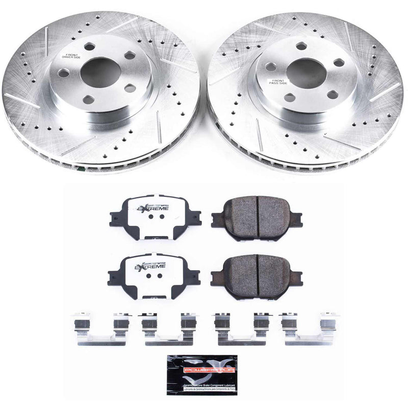 Power Stop K2313-26 Z26 Extreme Street Warrior 1-Click Brake Kit (Front) for 2000-2010 Scion Tc product image