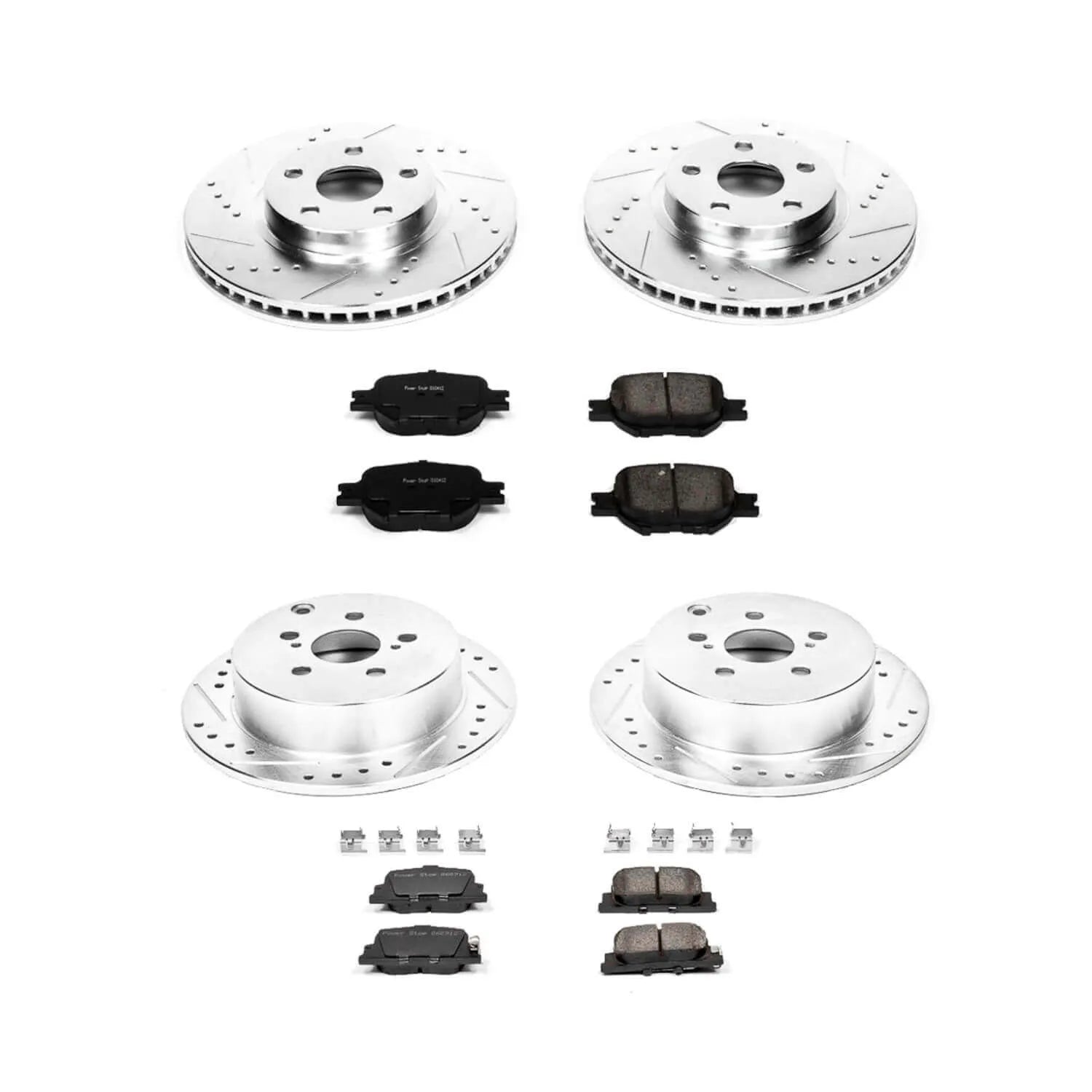 Power Stop K2315 - Z23 Evolution Sport Performance 1-Click Brake Kit With Hardware (Front And Rear)