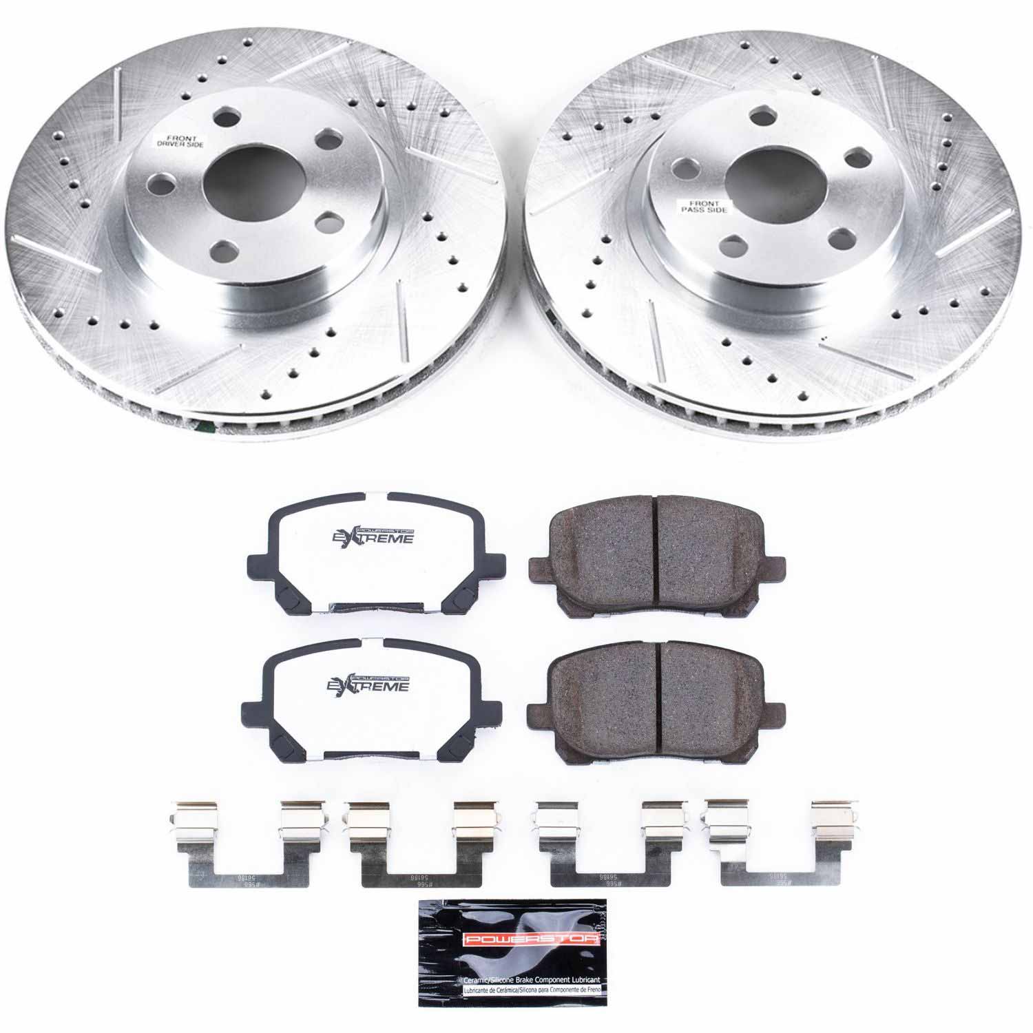 Power Stop K2316-26 Z26 Extreme Street Warrior 1-Click Brake Kit (Front) for 2003-2008 Pontiac Vibe product image
