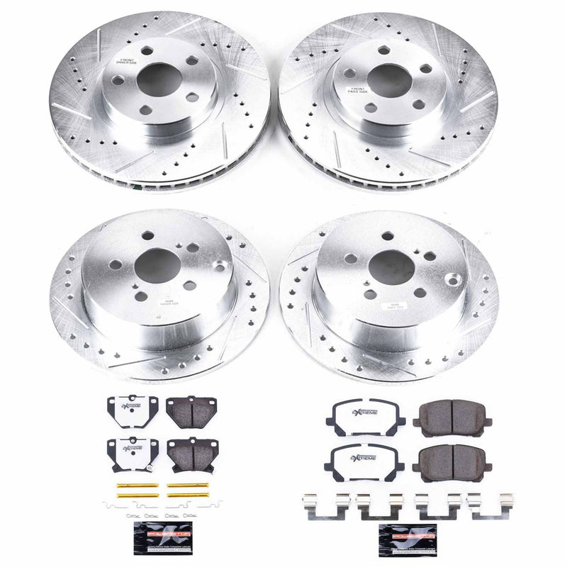 Power Stop K2317-26 Z26 Extreme Street Warrior 1-Click Brake Kit (Front And Rear) for 2003-2007 Pontiac Vibe product image