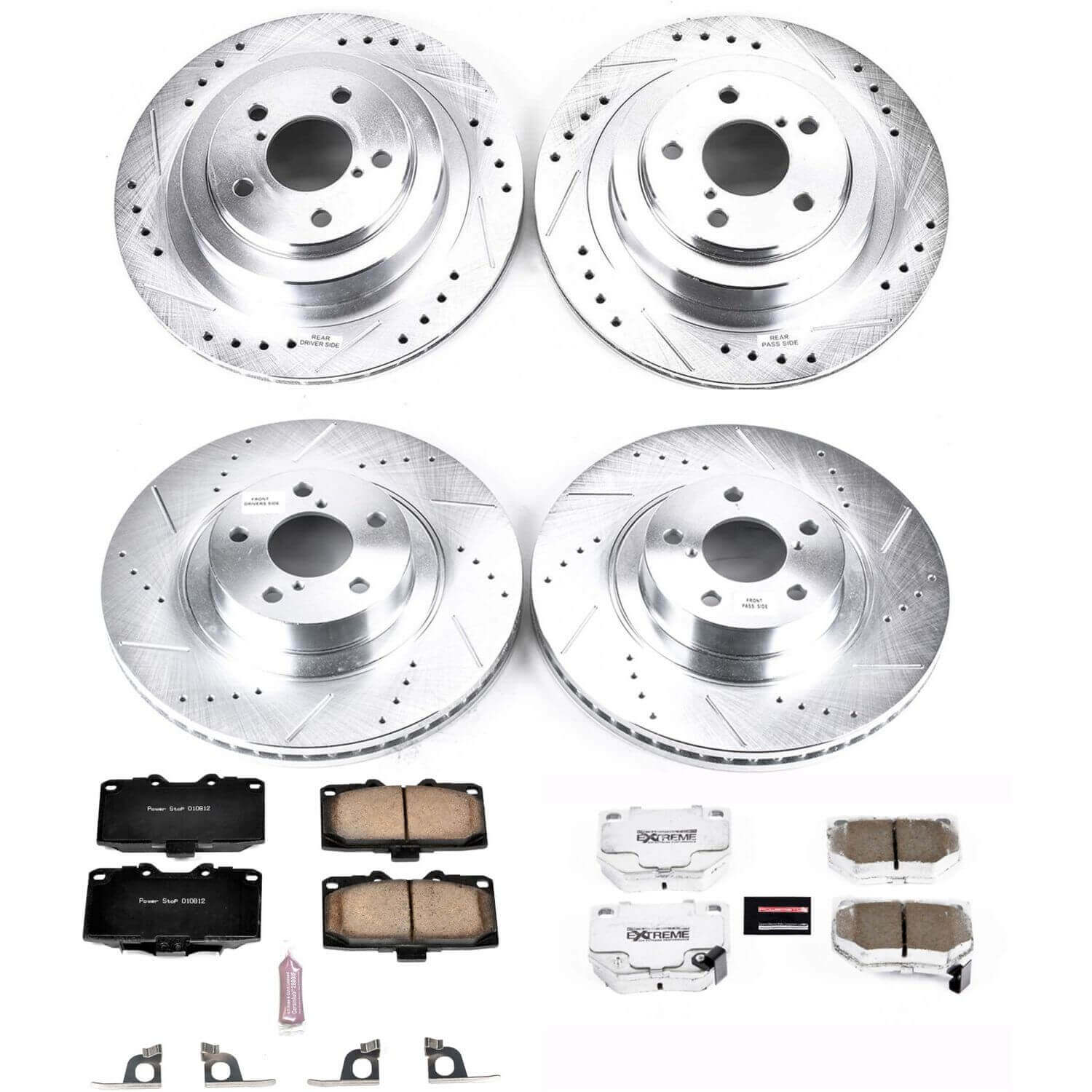 Power Stop K2368-26 Z26 Extreme Street Warrior 1-Click Brake Kit (Front And Rear) for 2006-2007 Subaru Impreza Wrx Wrx product image