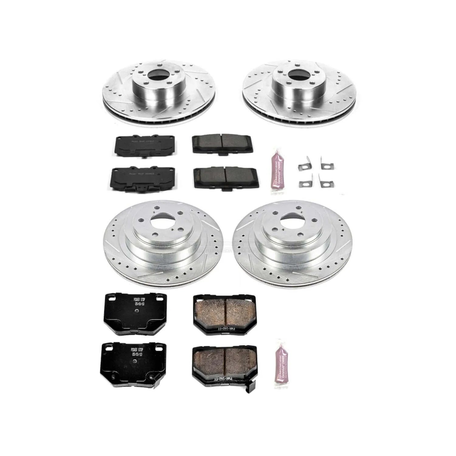 Power Stop K2368 - Z23 Evolution Sport Performance 1-Click Brake Kit (Front And Rear)