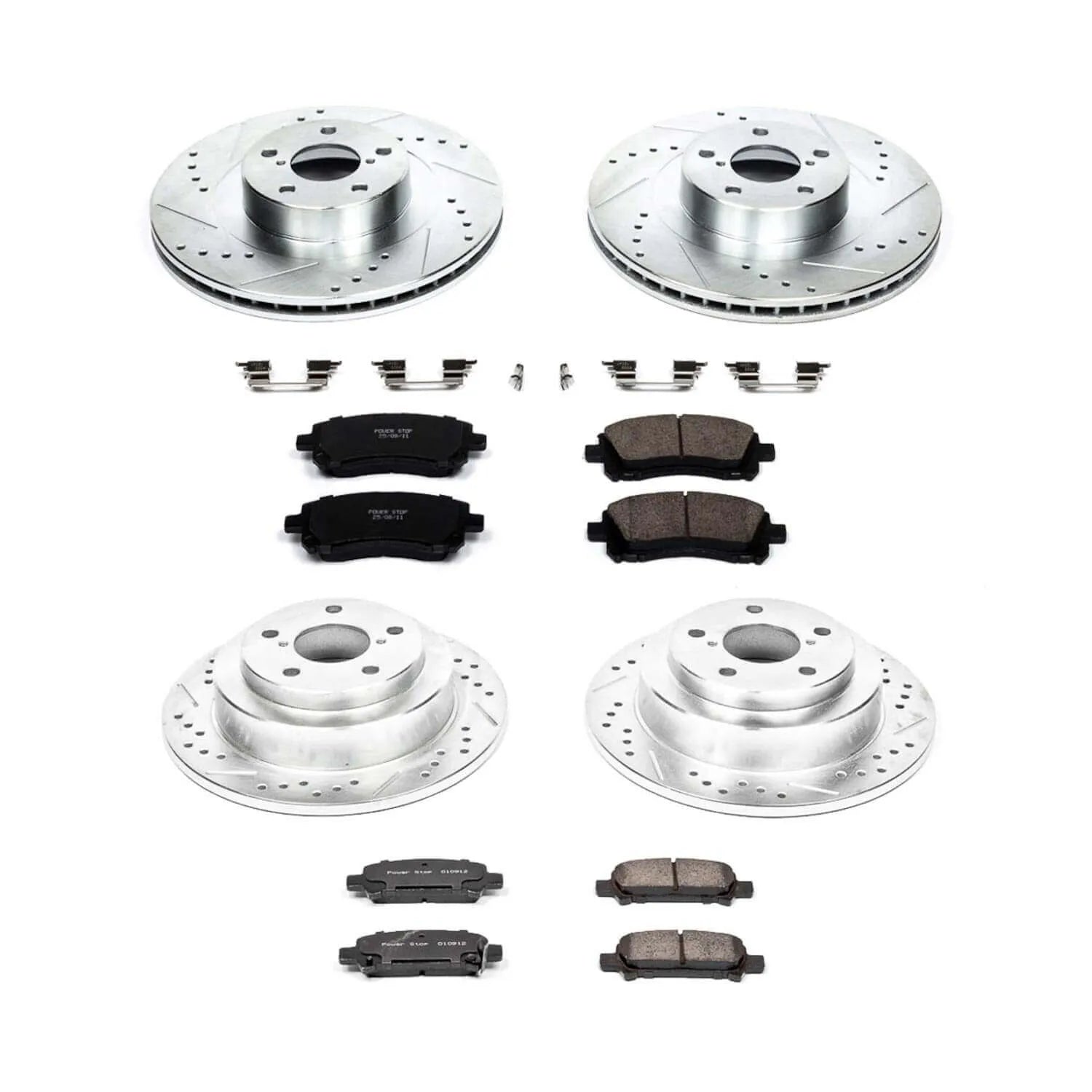 Power Stop K2371 - Z23 Evolution Sport Performance 1-Click Brake Kit With Hardware (Front And Rear)