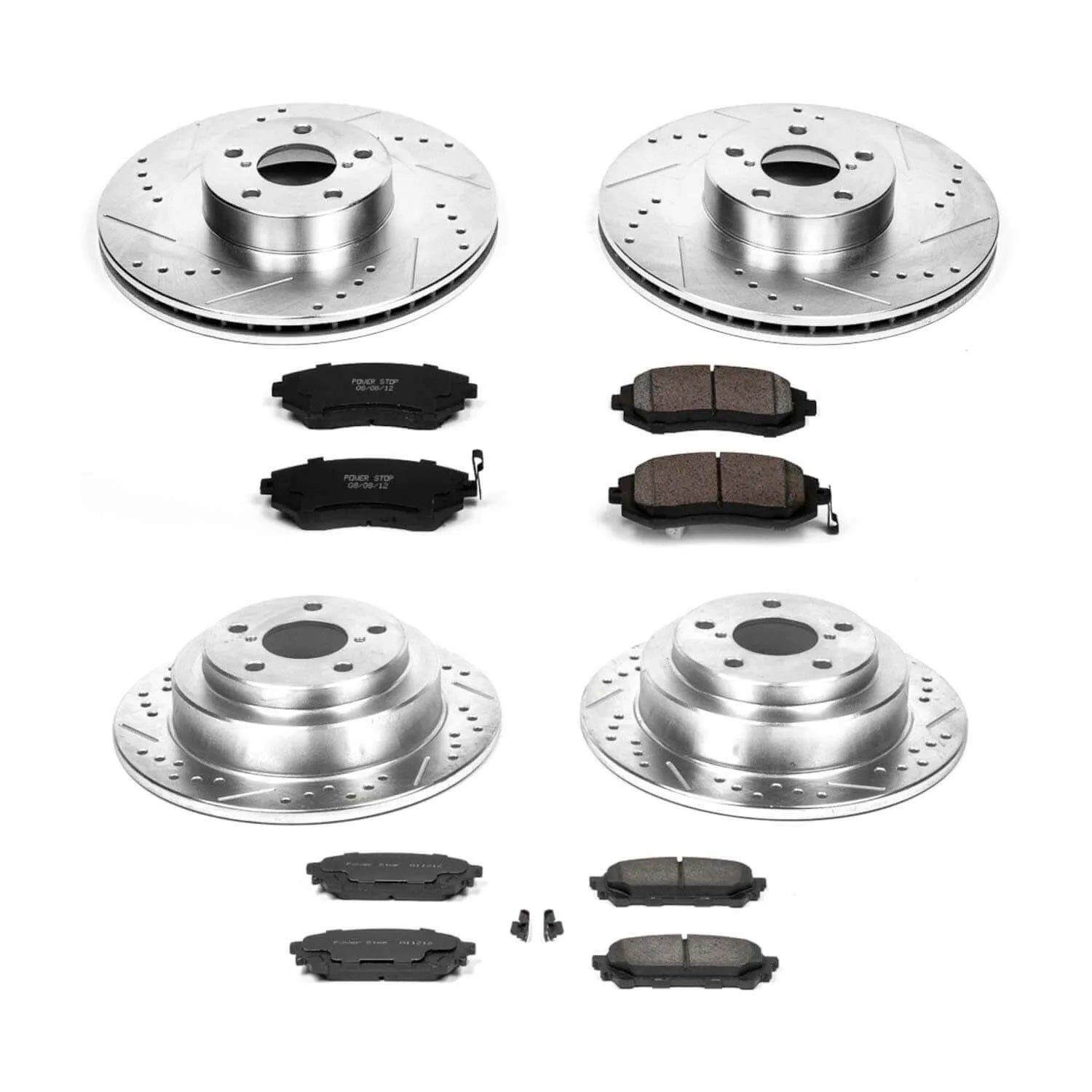 Power Stop K2376 - Z23 Evolution Sport Performance 1-Click Brake Kit With Hardware (Front And Rear)